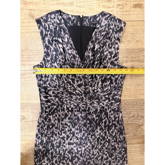 Ann Taylor Dress Purple & Black Silk Lined Sleeveless Sheath Size 0 EUC - Picture 6 of 6